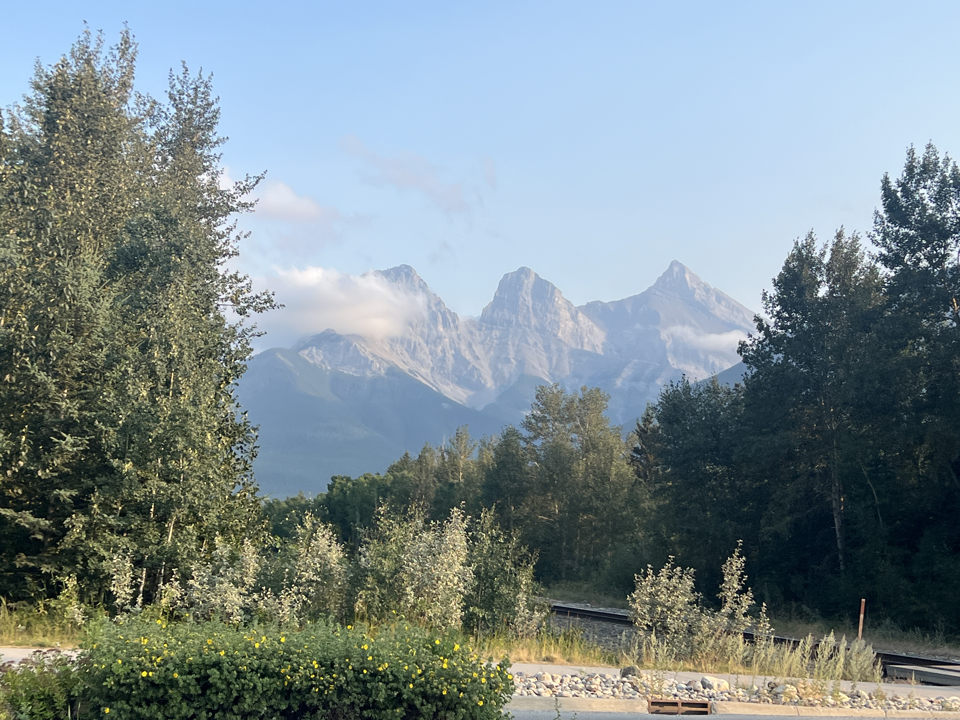 Three Sisters mountain view from Canmore