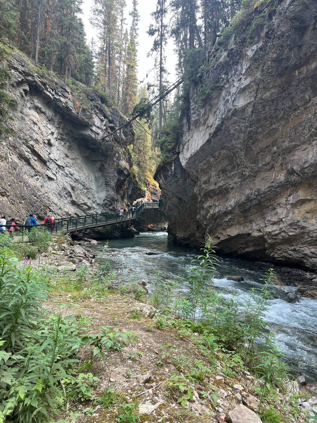 Johnston Canyon walkway and river