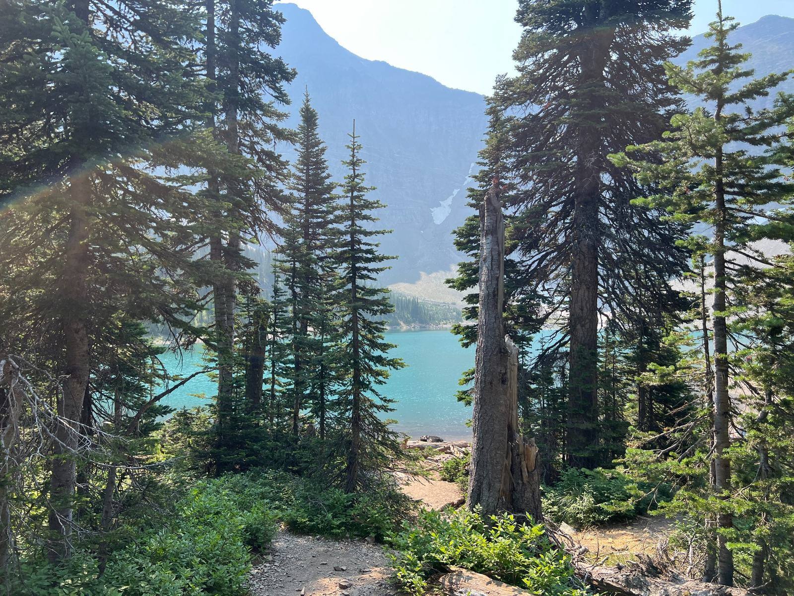 Blue alpine water on the Crypt Lake hike