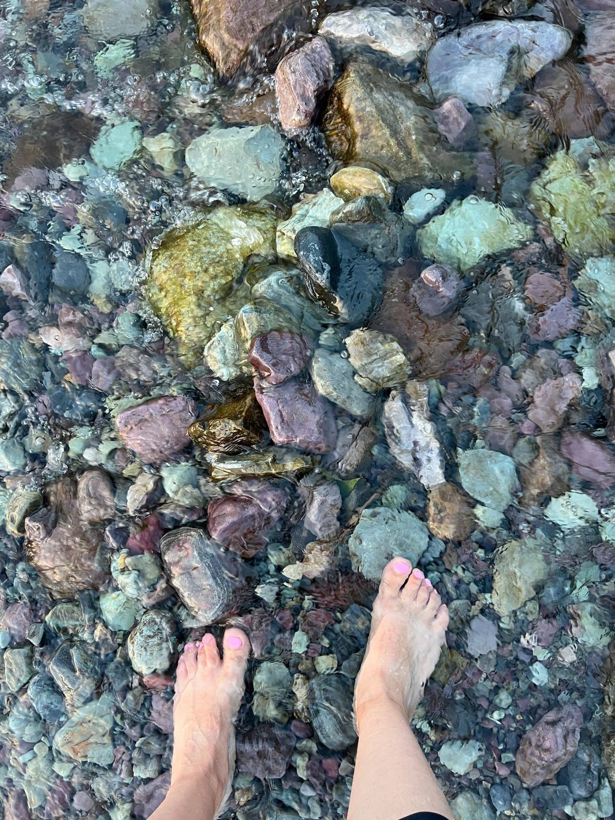Colorful rocks along Lake McDonald