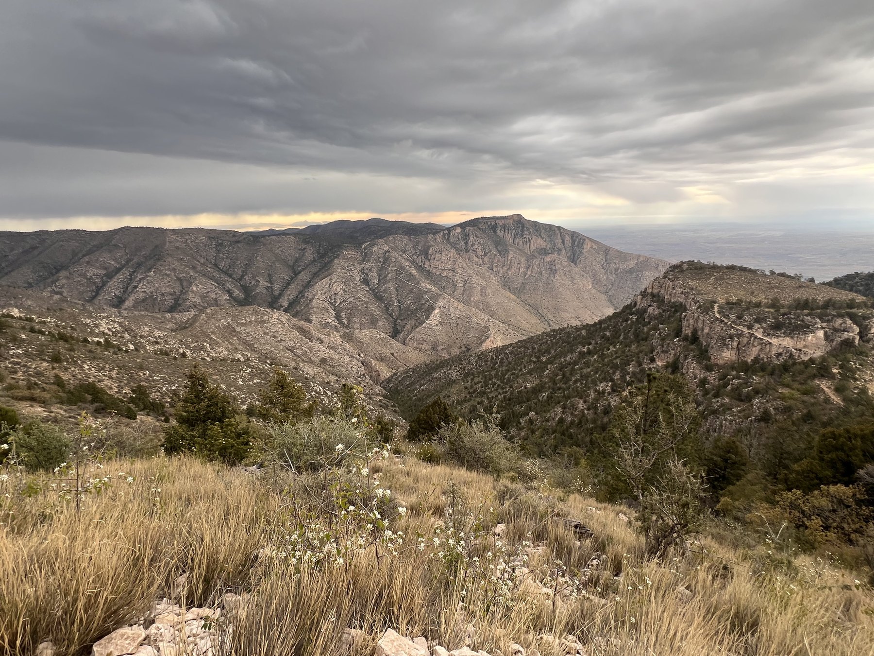 Wide mountain view in Guadalupe Mountains National Park