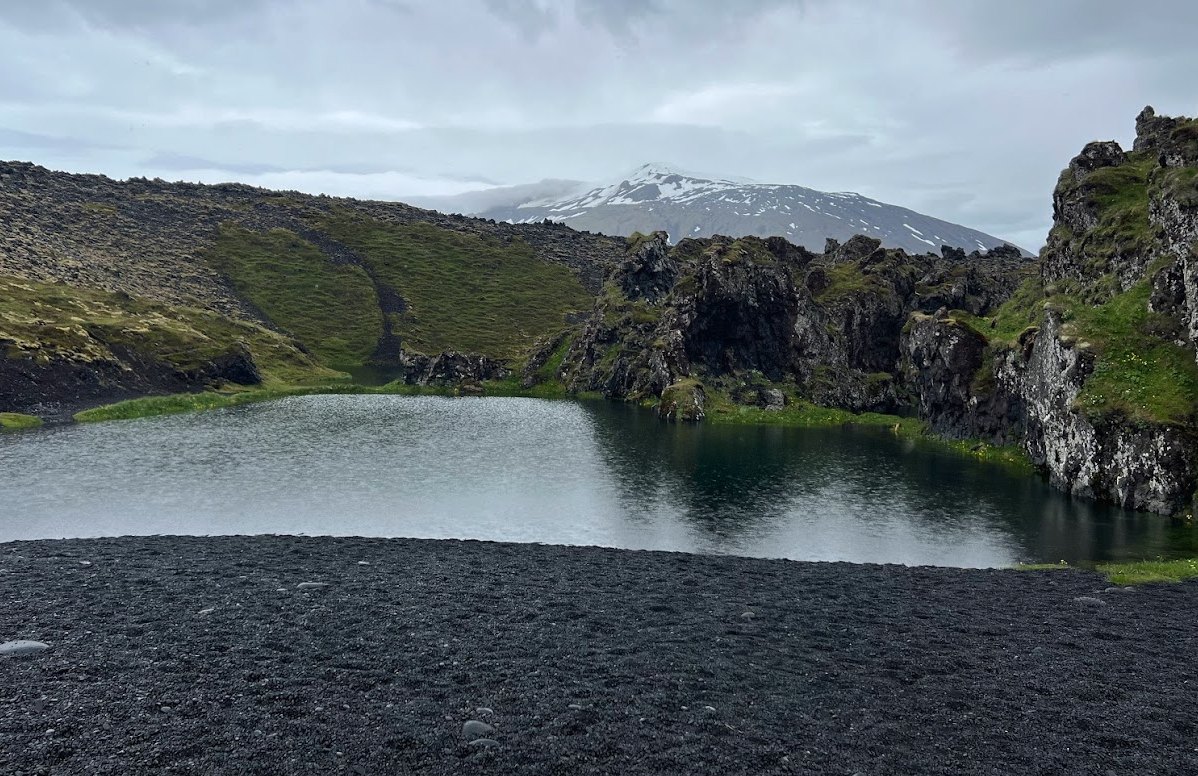 Black volcanic landscape at Djúpalónssandur on Snæfellsnes