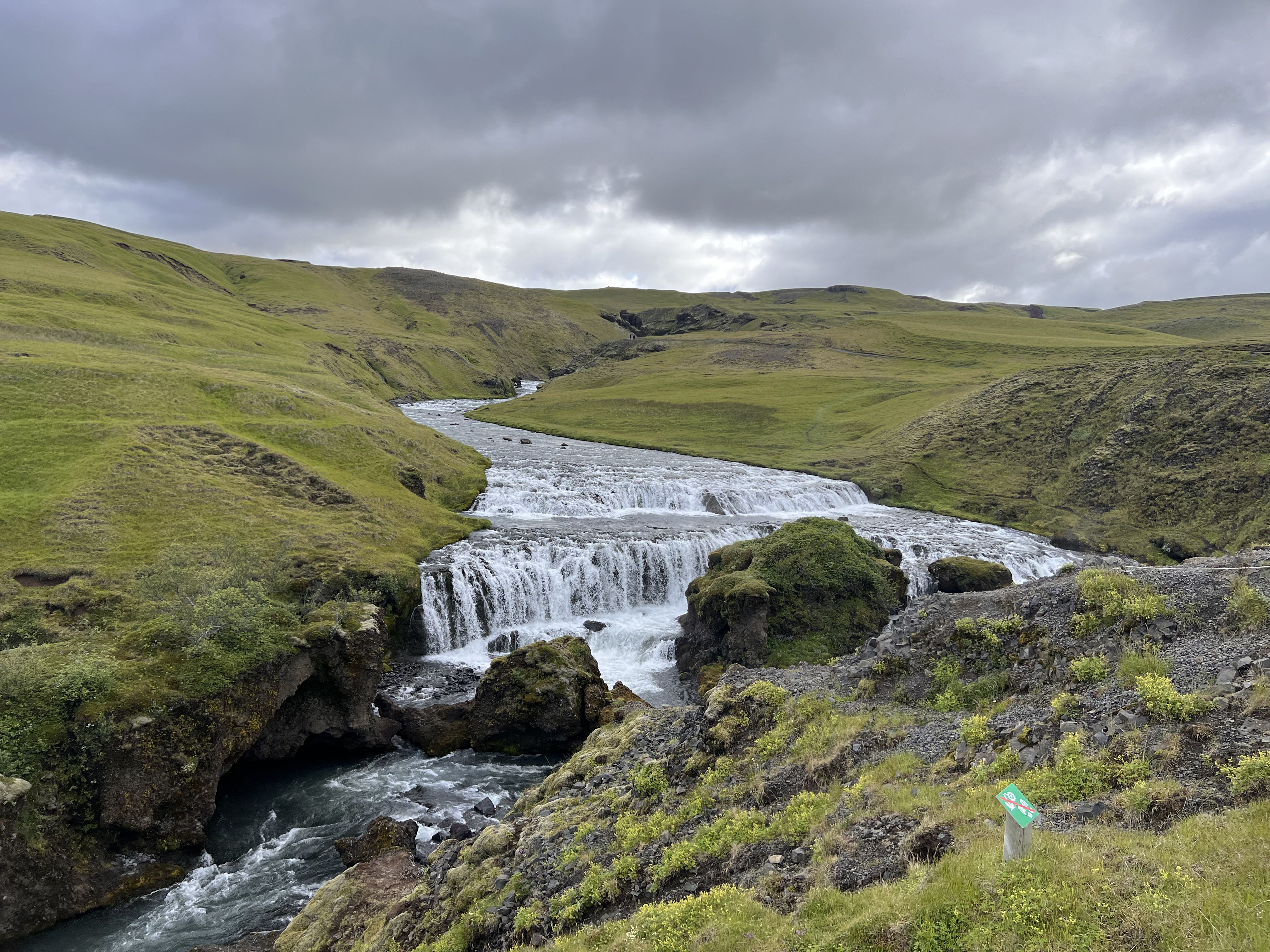 Waterfall along the Skógá River above Skógafoss