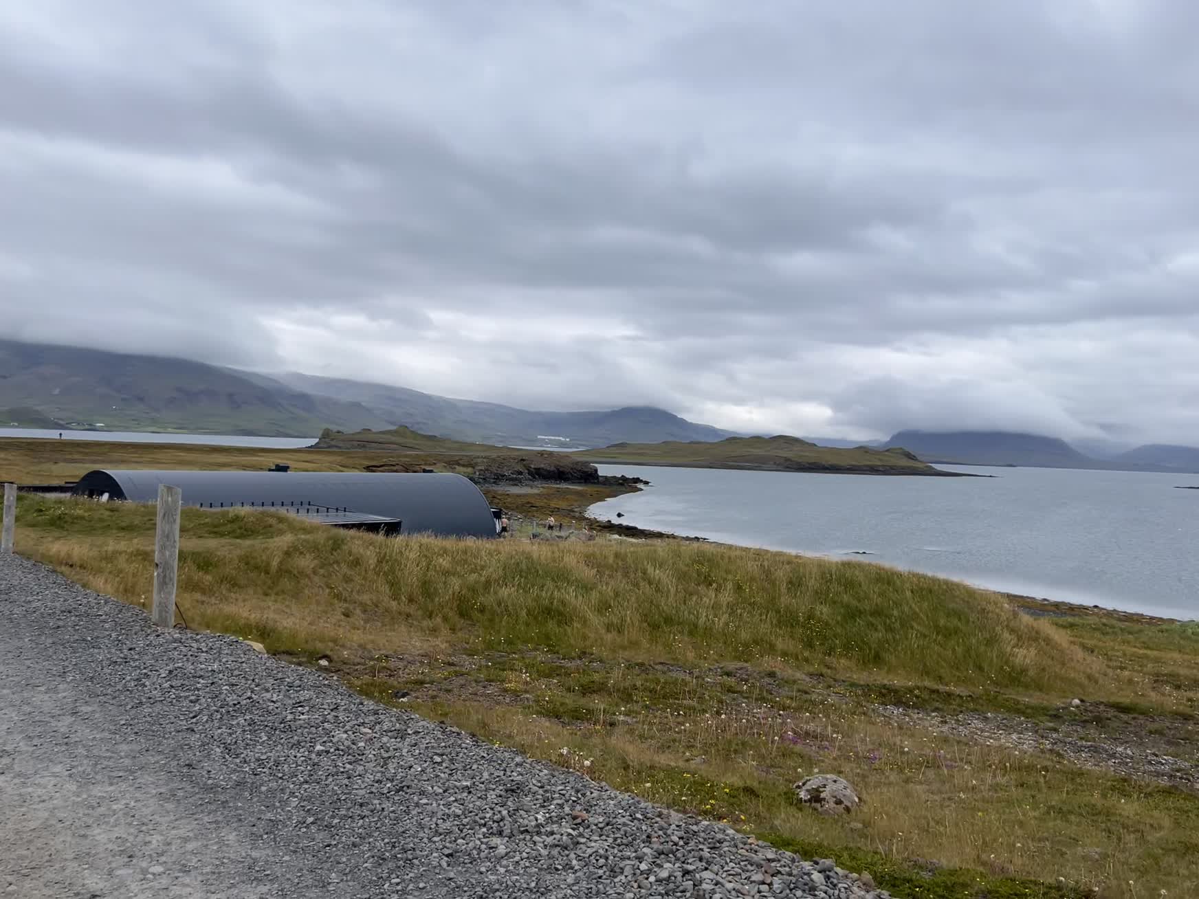 Coastal landscape at Hvammsvík Hot Springs