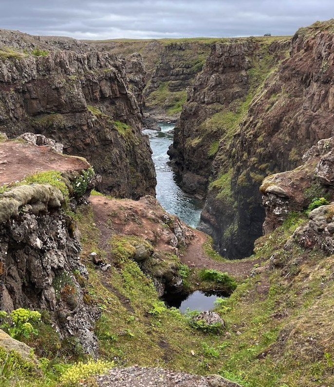 Kolugljúfur Canyon viewed from above