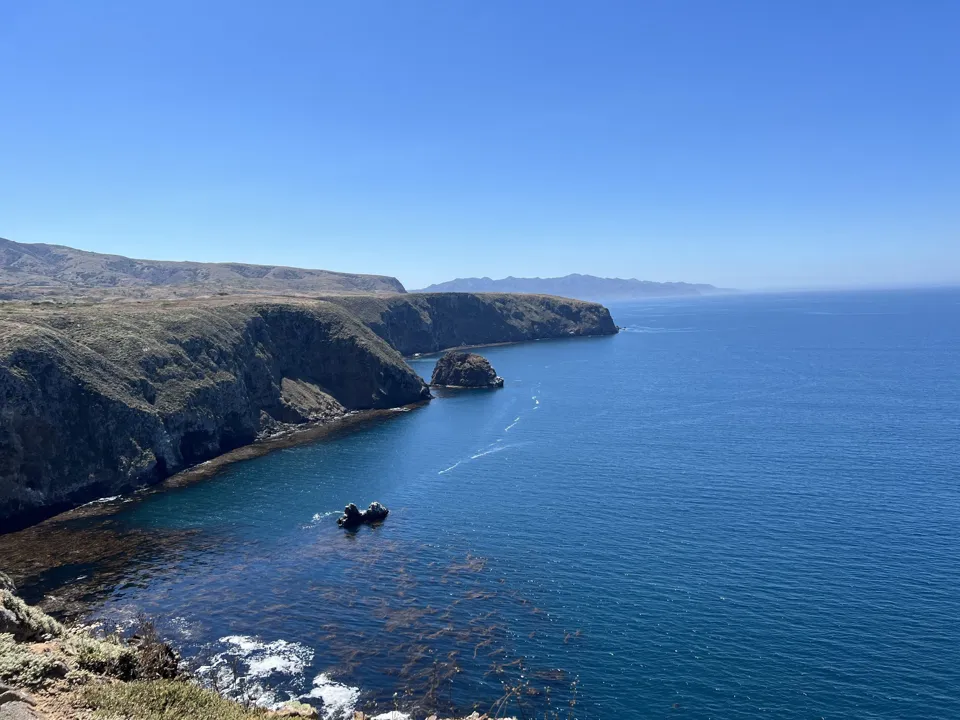 Cliffs and Pacific Ocean from Santa Cruz Island