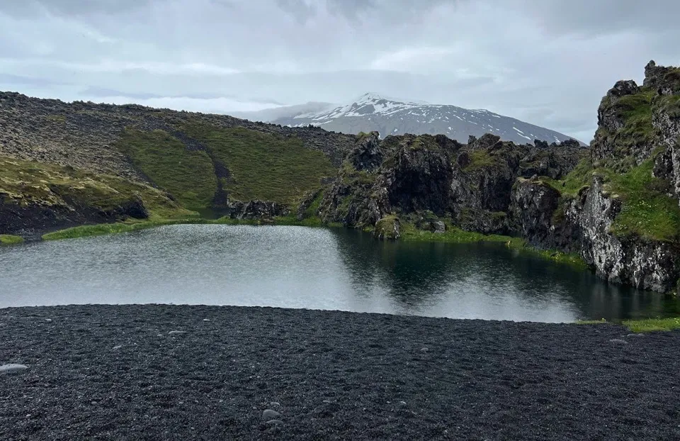 Black volcanic landscape at Djúpalónssandur on Snæfellsnes
