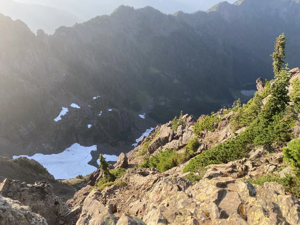 Steep rocky terrain on Mount Ellinor