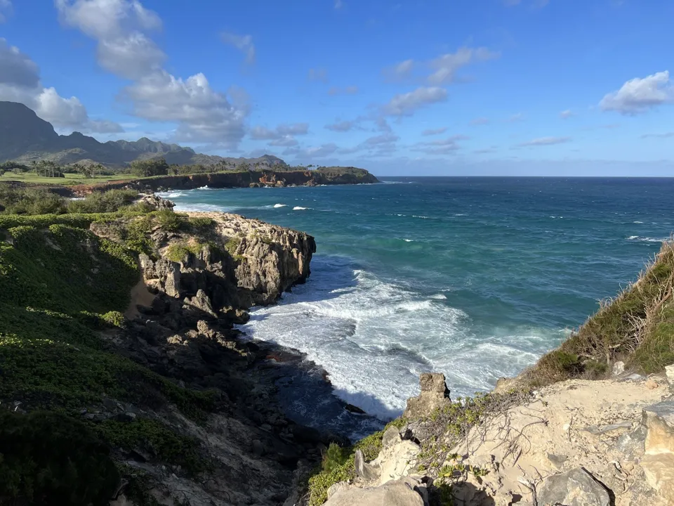 Mahaulepu Heritage Trail coastline on Kauai
