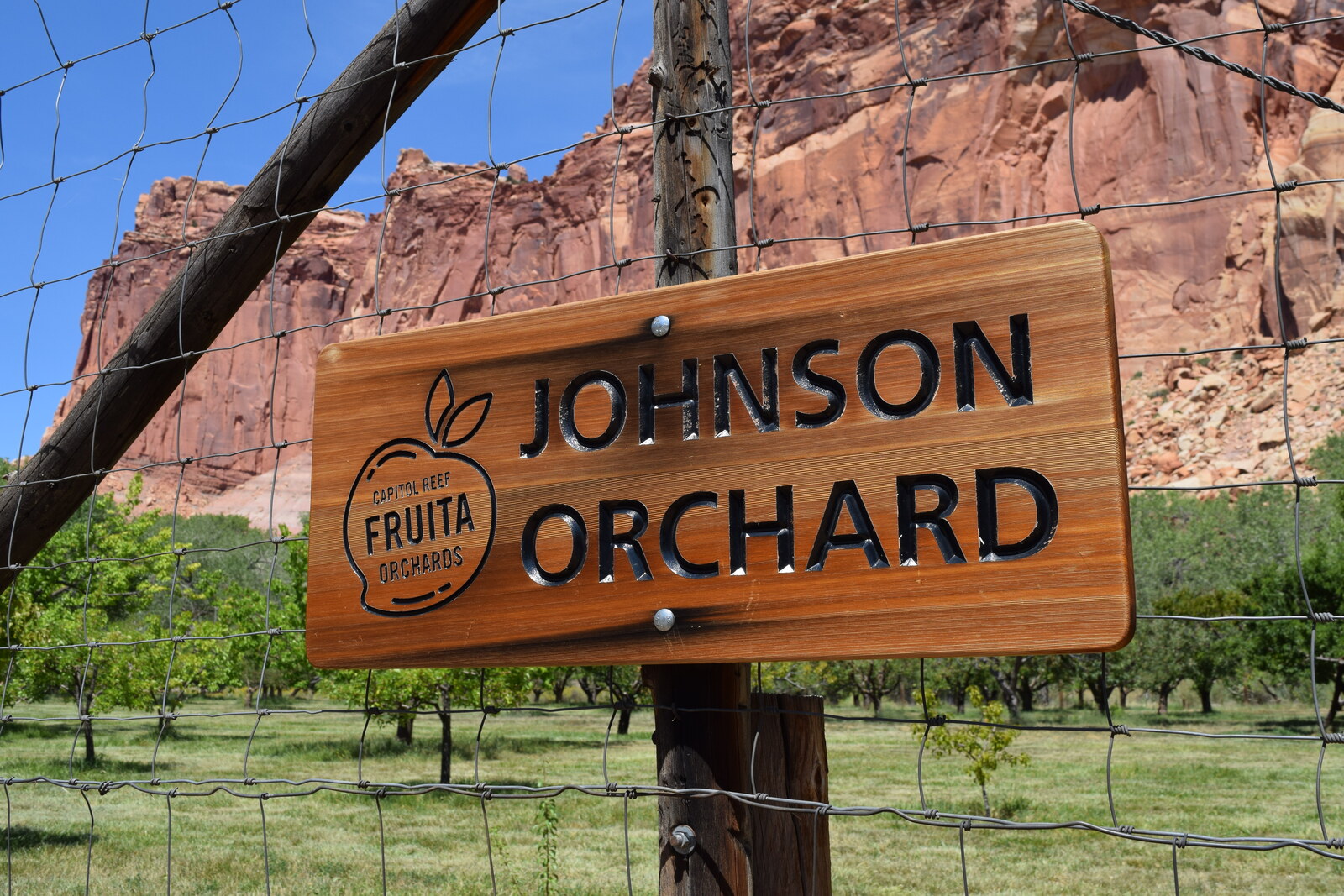 Fruita orchard sign in Capitol Reef