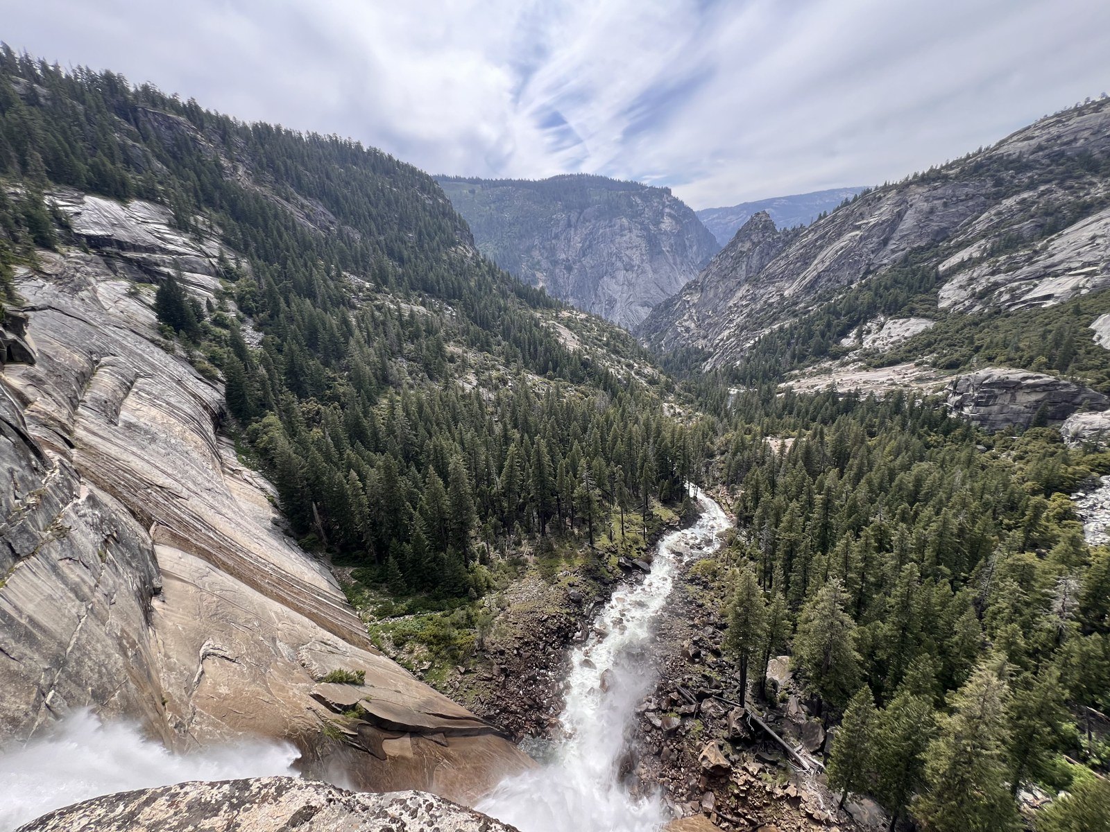 Nevada Fall dropping into the valley in June 2024